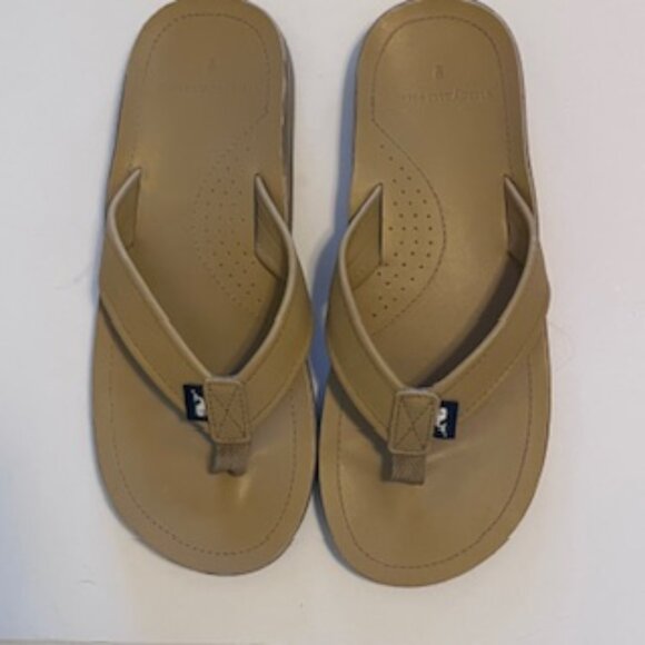 Mens Vineyard Vines Contoured Leather Flip Flops--Size 9 - Picture 4 of 4